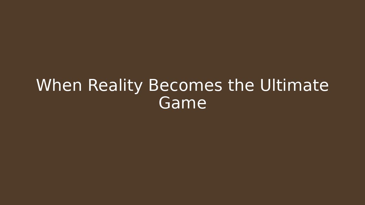 When Reality Becomes the Ultimate Game