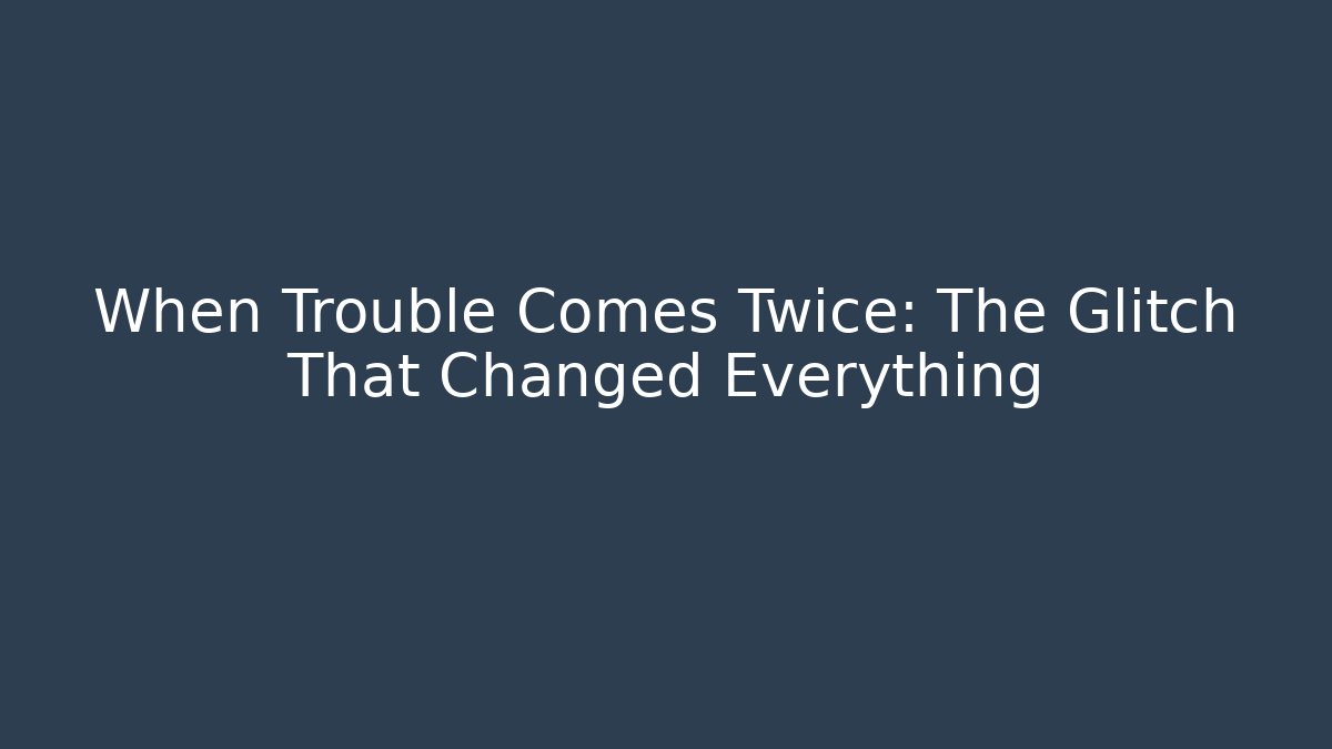 When Trouble Comes Twice: The Glitch That Changed Everything