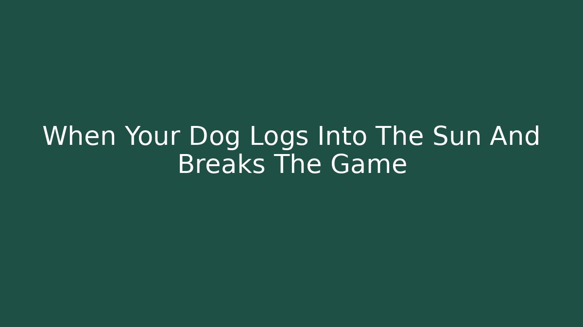 When Your Dog Logs Into The Sun And Breaks The Game