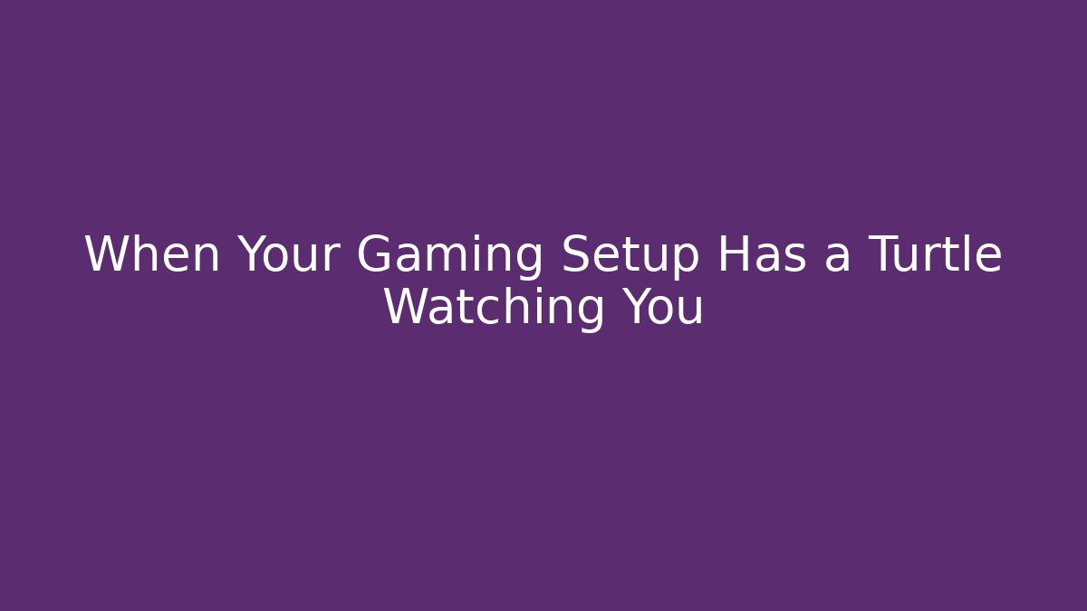 When Your Gaming Setup Has a Turtle Watching You
