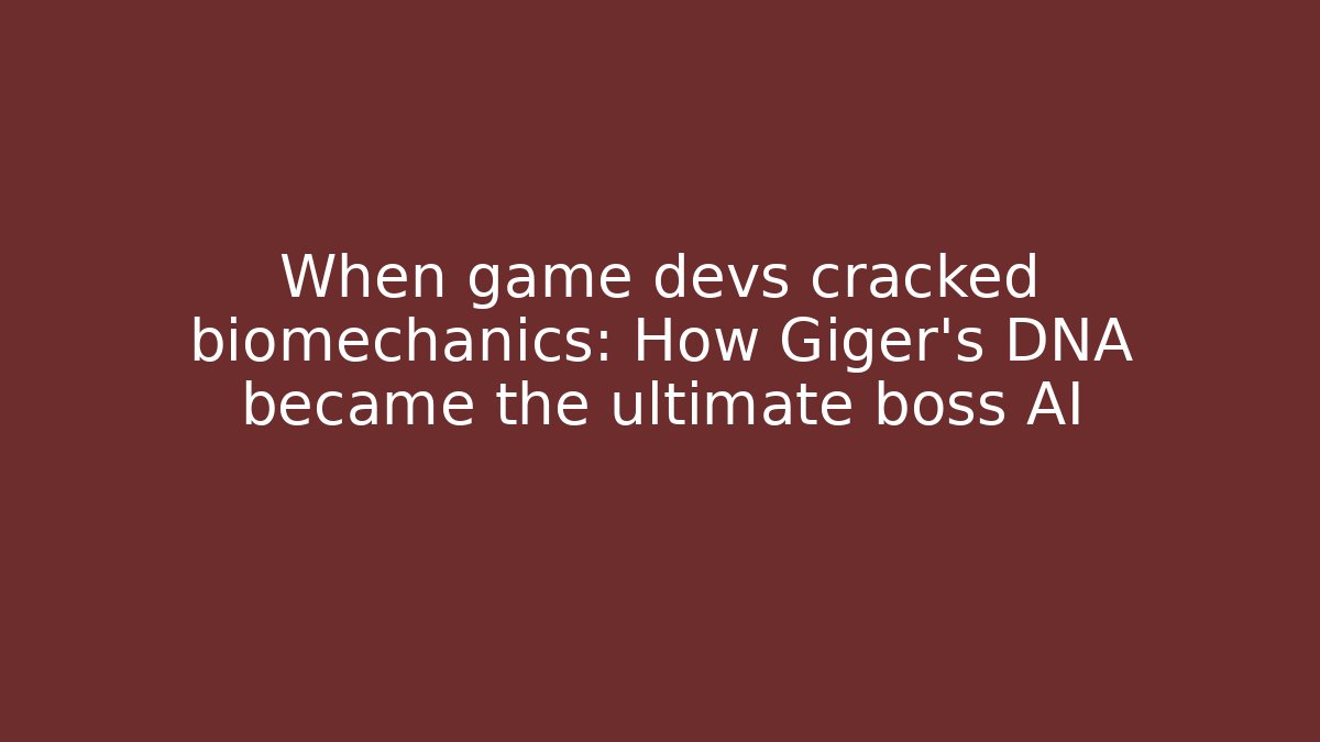 When game devs cracked biomechanics: How Giger’s DNA became the ultimate boss AI