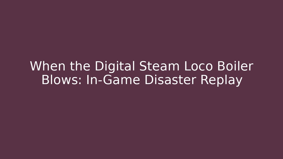 When the Digital Steam Loco Boiler Blows: In-Game Disaster Replay