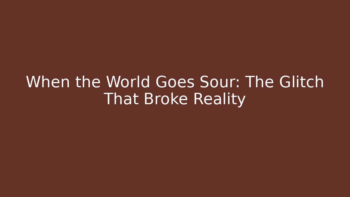 When the World Goes Sour: The Glitch That Broke Reality