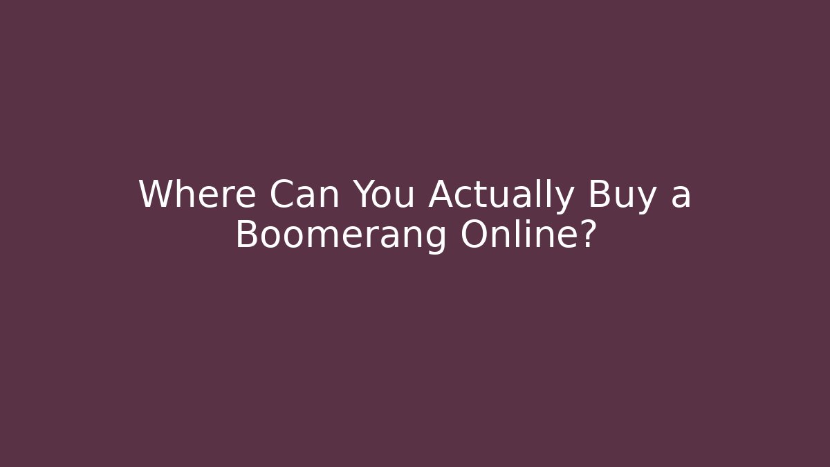Where Can You Actually Buy a Boomerang Online?