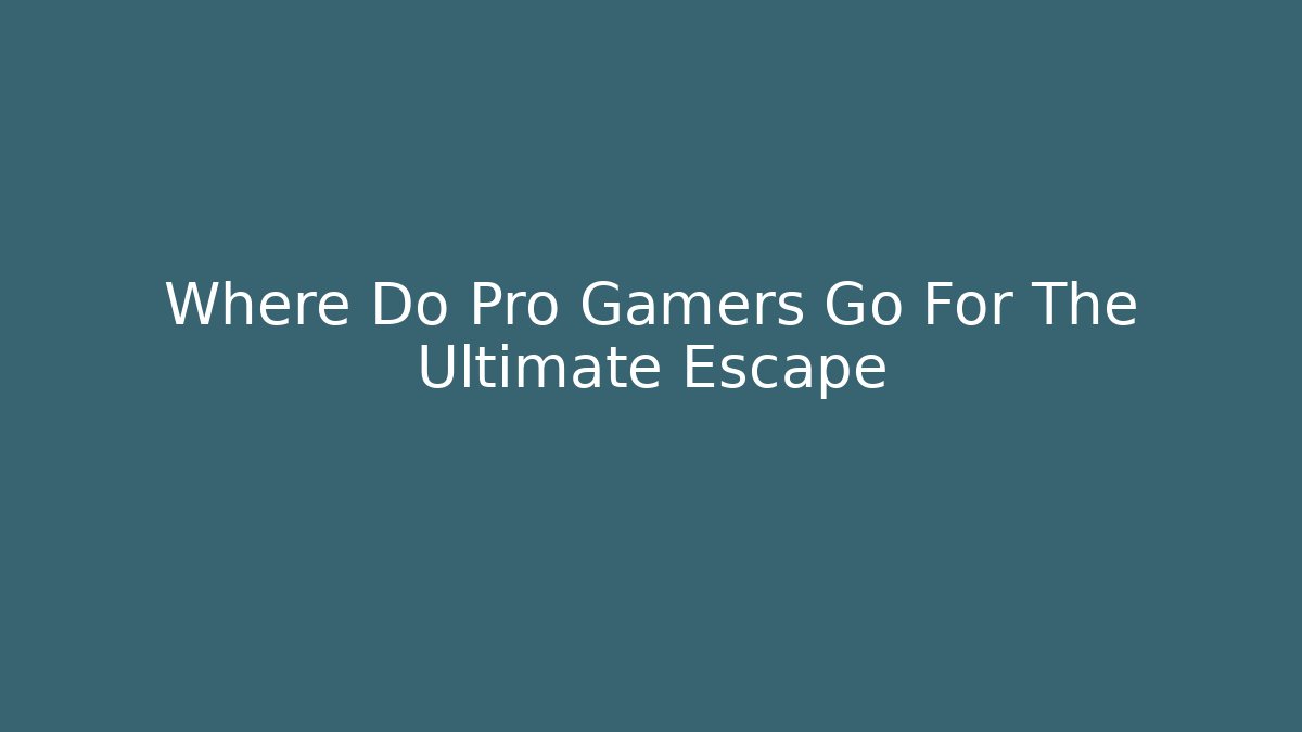 Where Do Pro Gamers Go For The Ultimate Escape - Critter Realm
