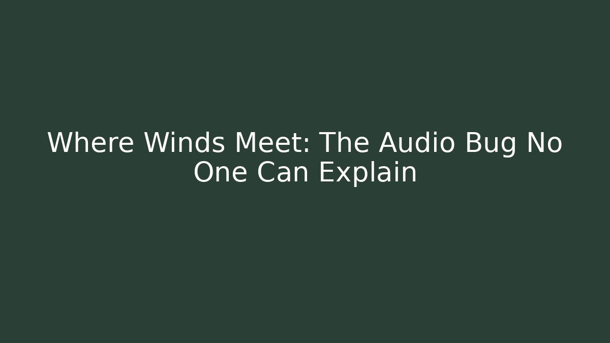 Where Winds Meet: The Audio Bug No One Can Explain