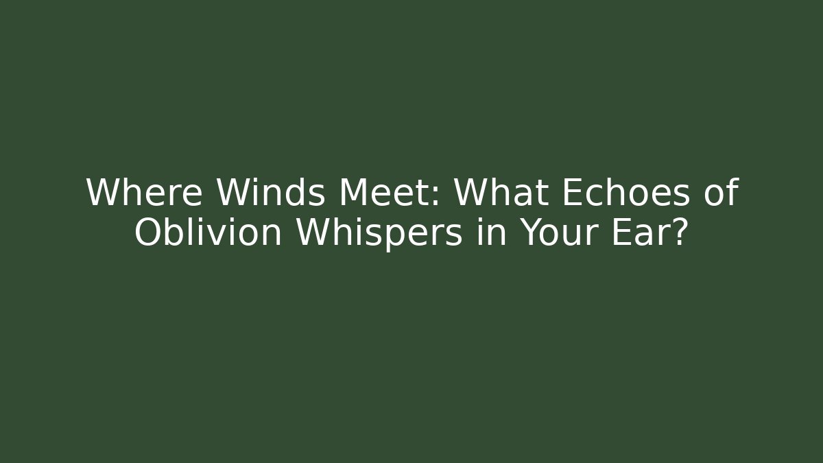 Where Winds Meet: What Echoes of Oblivion Whispers in Your Ear?