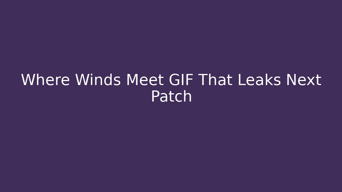 Where Winds Meet GIF That Leaks Next Patch