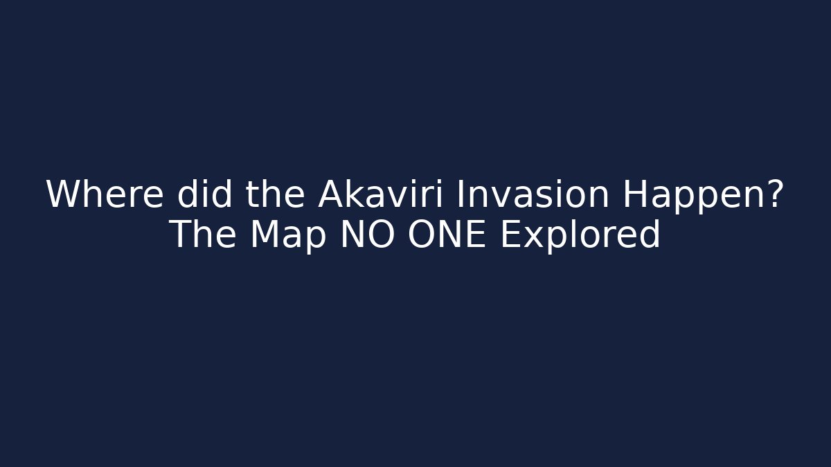 Where did the Akaviri Invasion Happen? The Map NO ONE Explored