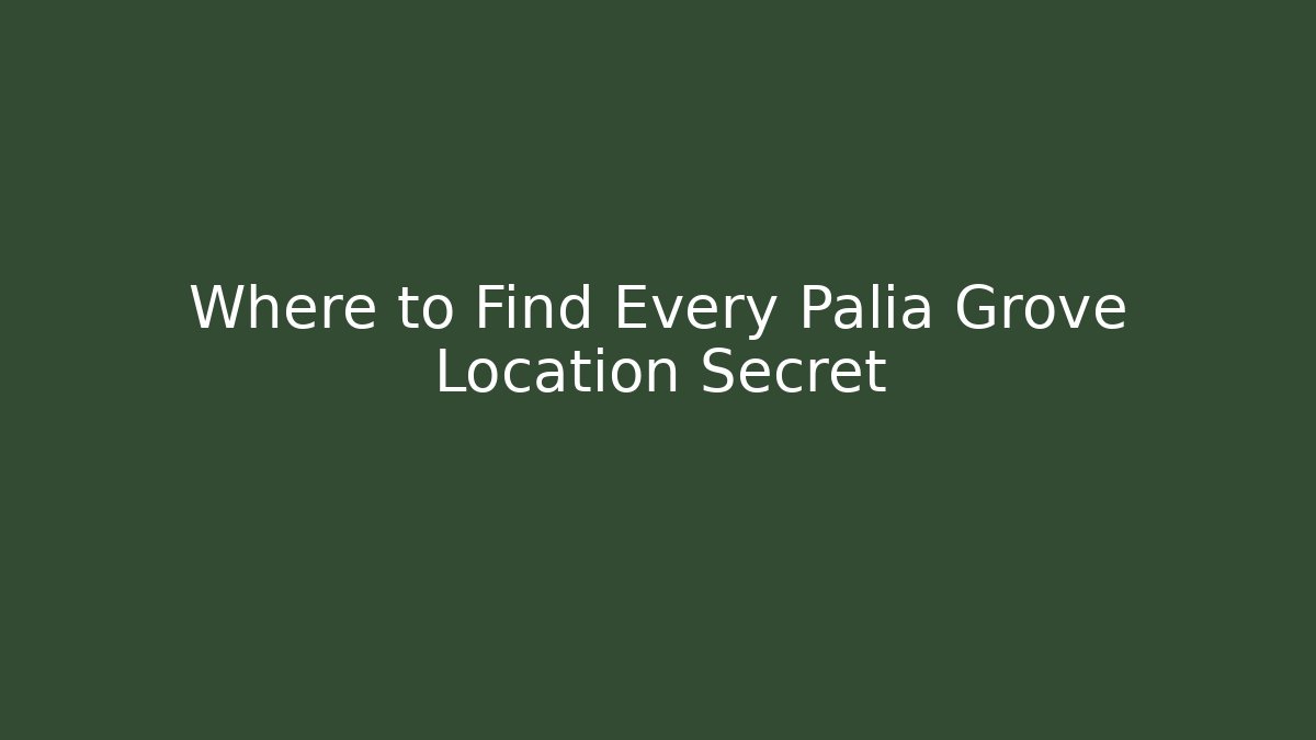 Where to Find Every Palia Grove Location Secret