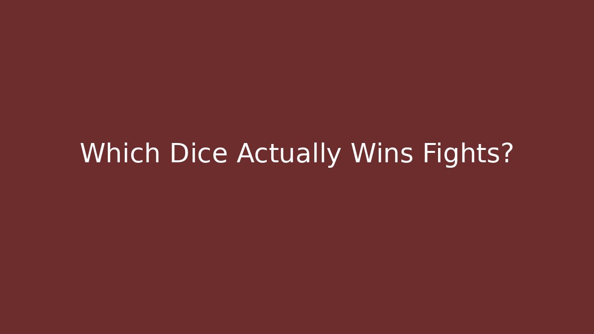 Which Dice Actually Wins Fights?