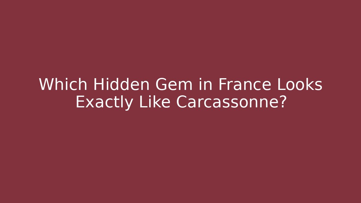Which Hidden Gem in France Looks Exactly Like Carcassonne?