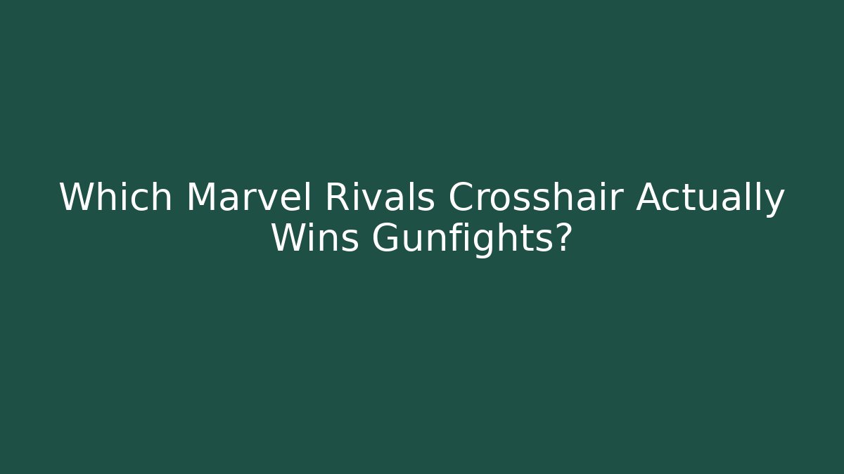 Which Marvel Rivals Crosshair Actually Wins Gunfights?
