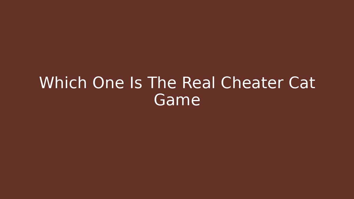 Which One Is The Real Cheater Cat Game