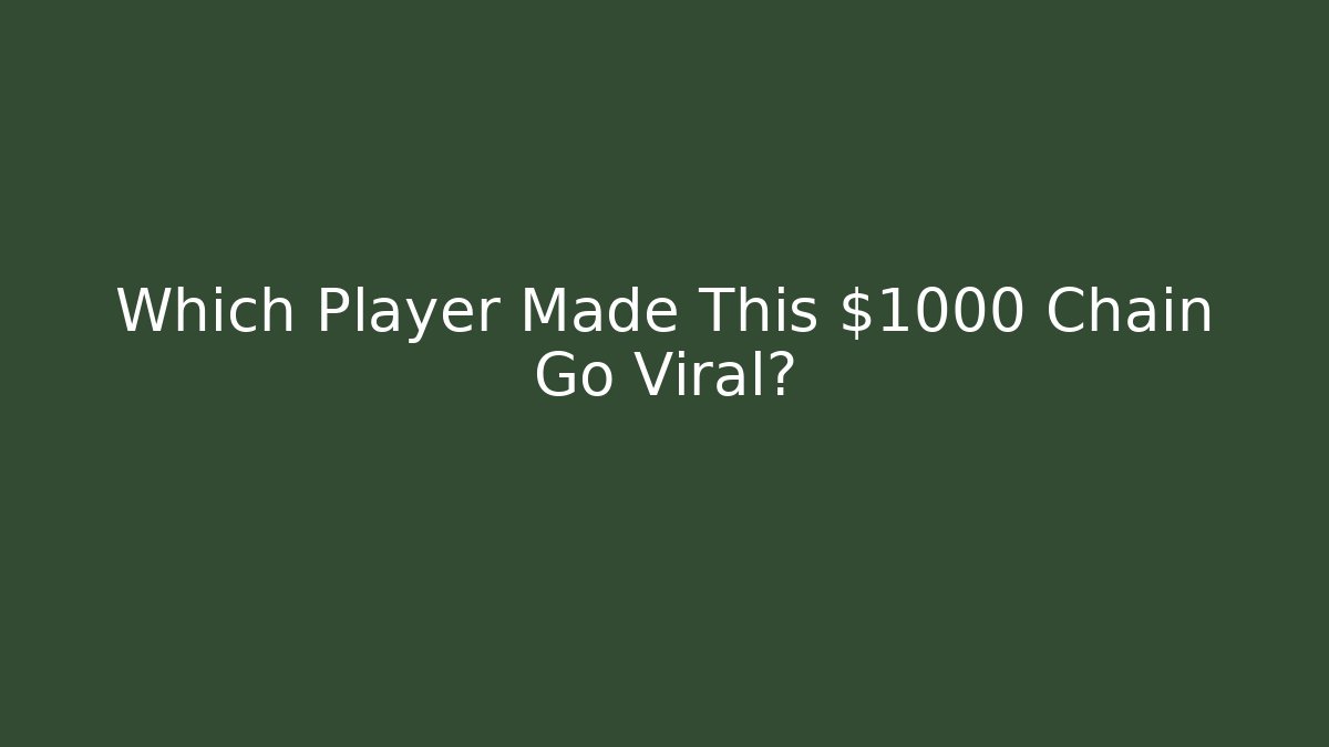 Which Player Made This $1000 Chain Go Viral? - Critter Realm