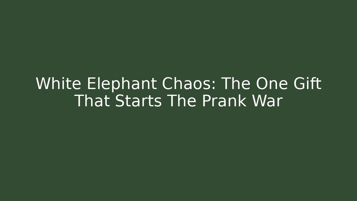 White Elephant Chaos: The One Gift That Starts The Prank War