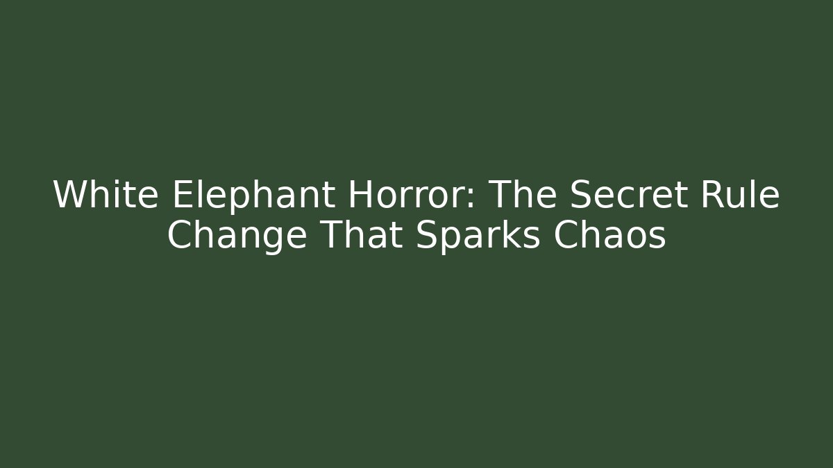 White Elephant Horror: The Secret Rule Change That Sparks Chaos