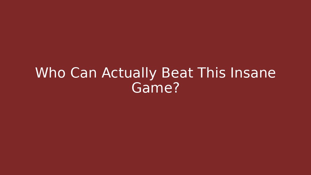 Who Can Actually Beat This Insane Game? - Critter Realm