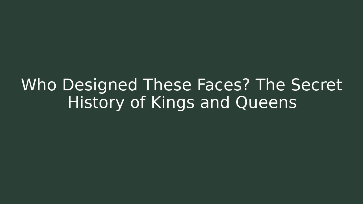 Who Designed These Faces? The Secret History of Kings and Queens