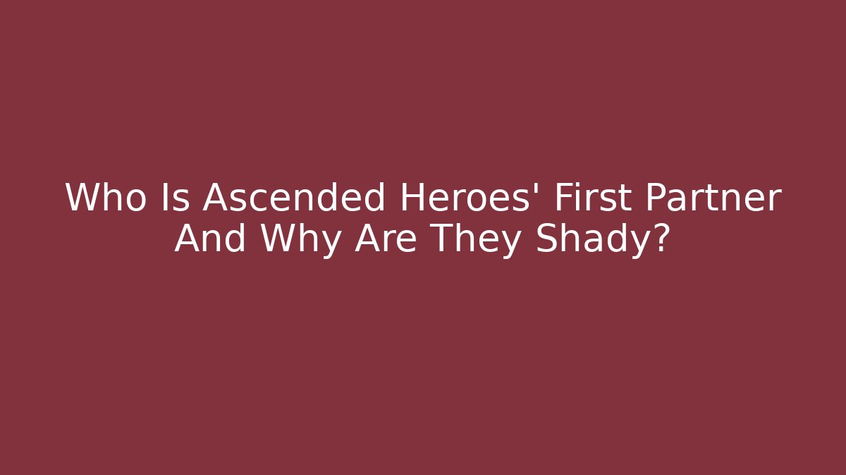 Who Is Ascended Heroes' First Partner And Why Are They Shady?