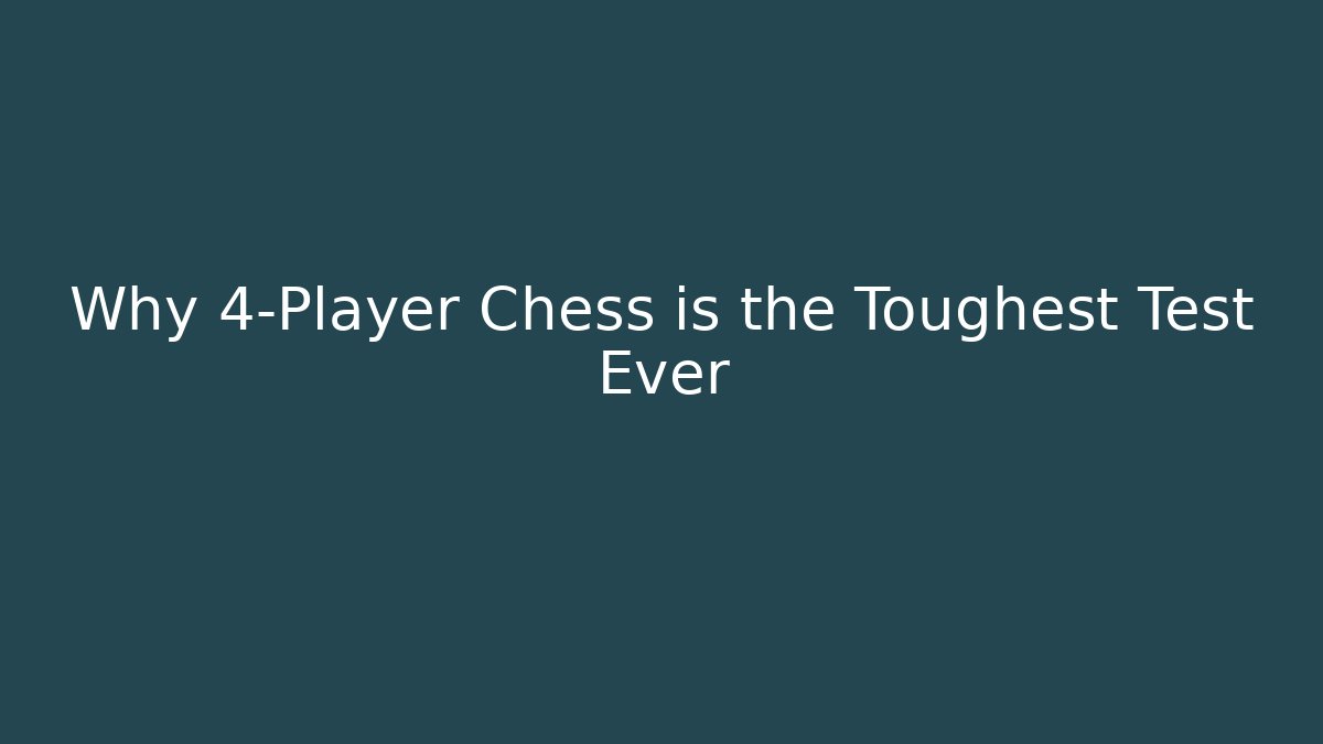 Why 4-Player Chess is the Toughest Test Ever - Critter Realm