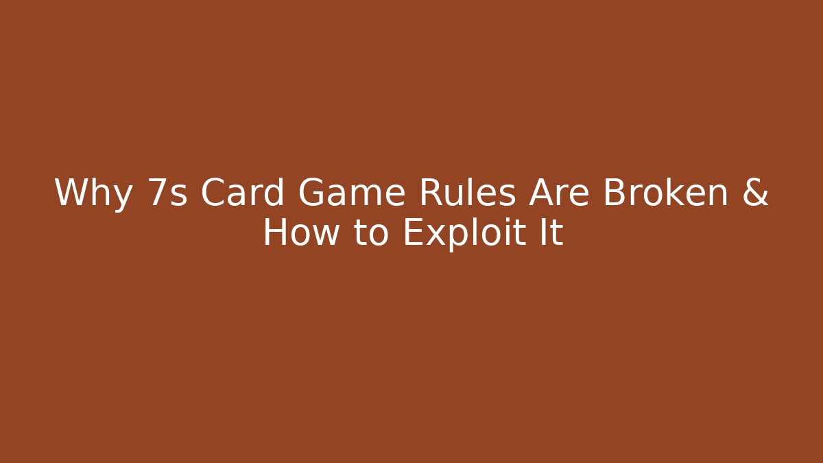 Why 7s Card Game Rules Are Broken & How to Exploit It