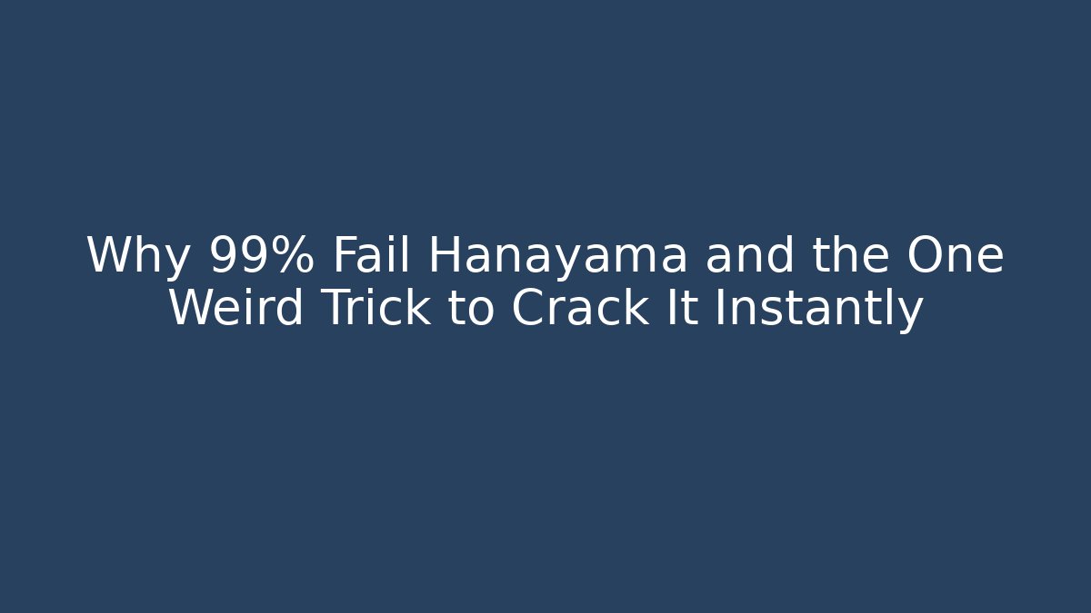 Why 99% Fail Hanayama and the One Weird Trick to Crack It Instantly