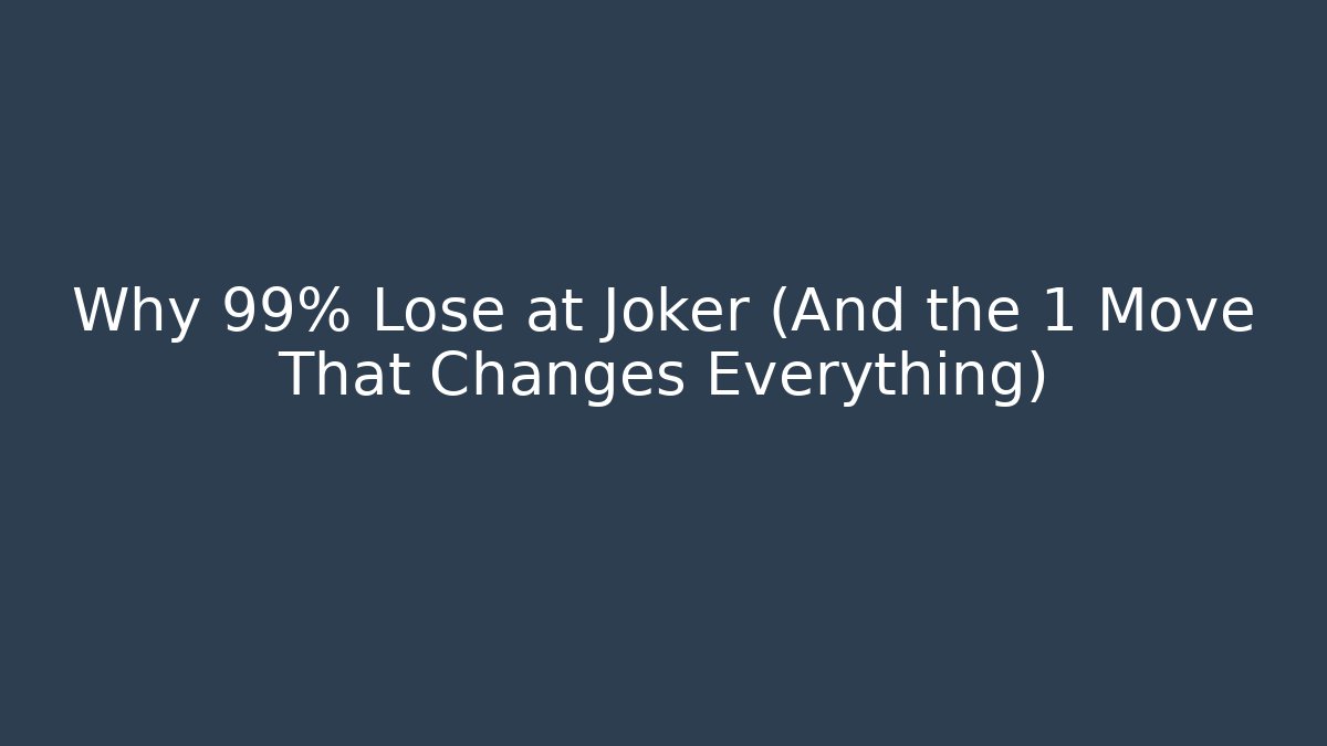 Why 99% Lose at Joker (And the 1 Move That Changes Everything)