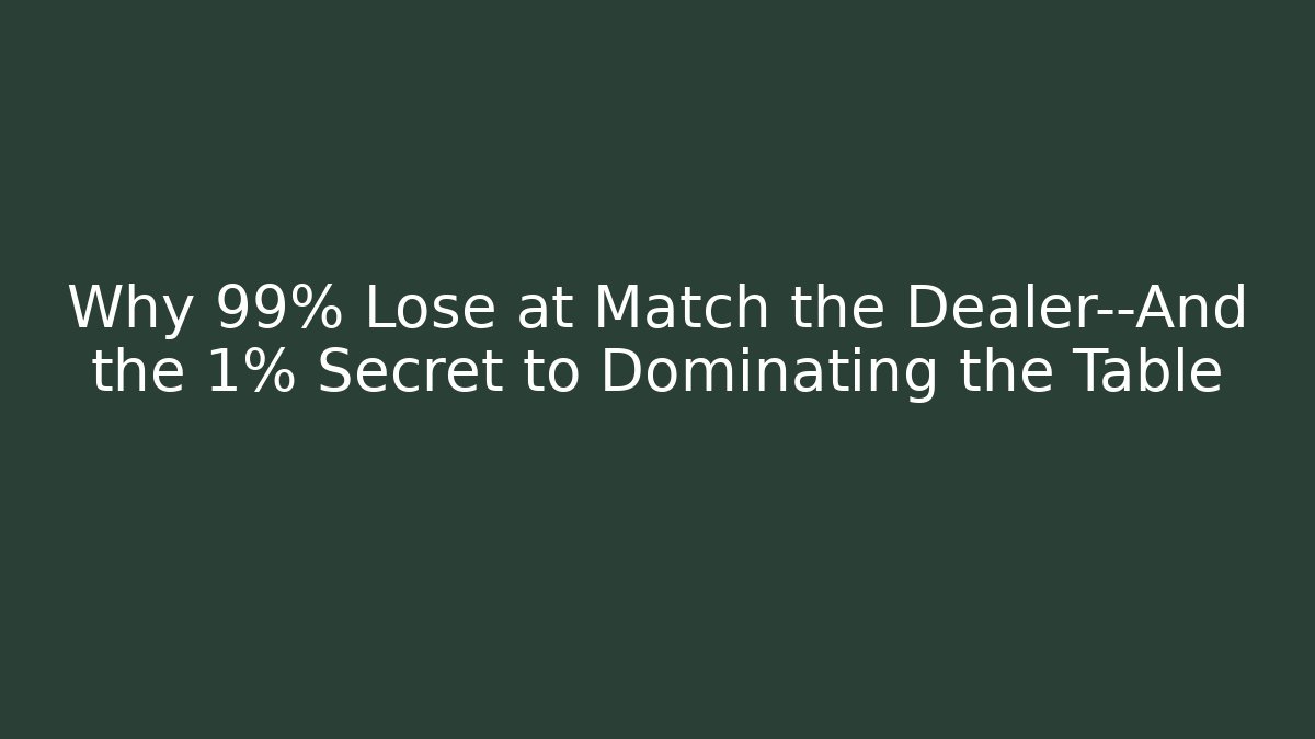 Why 99% Lose at Match the Dealer—And the 1% Secret to Dominating the Table