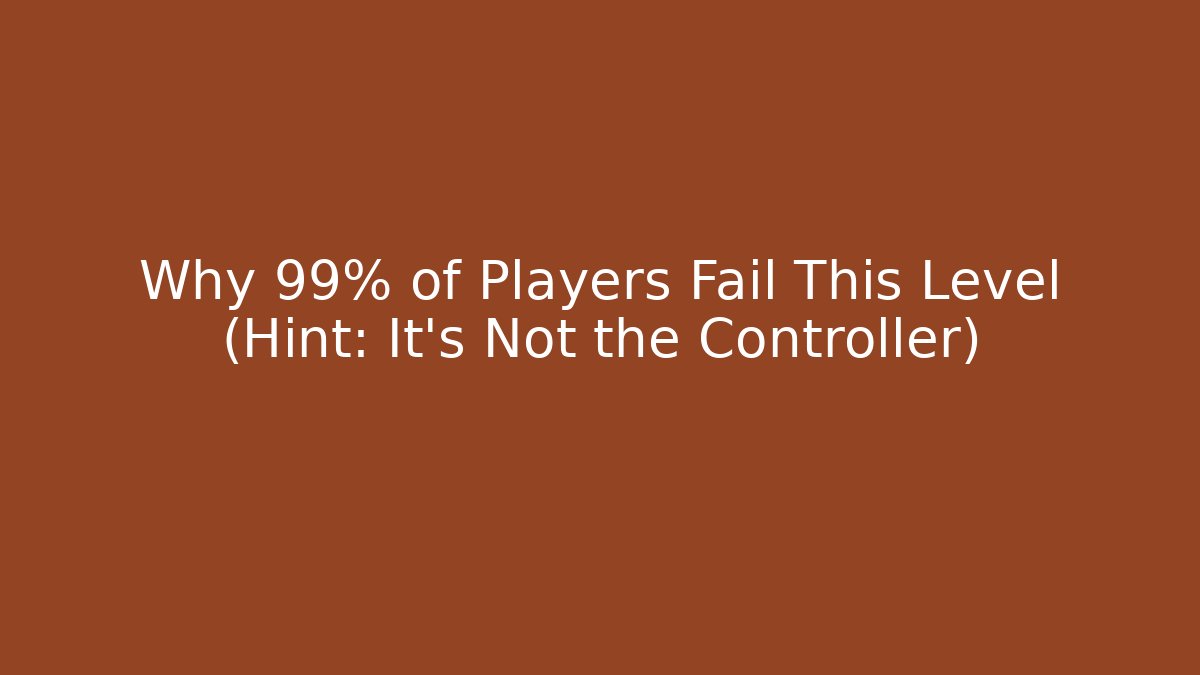 Why 99% of Players Fail This Level (Hint: It's Not the Controller) - Critter Realm