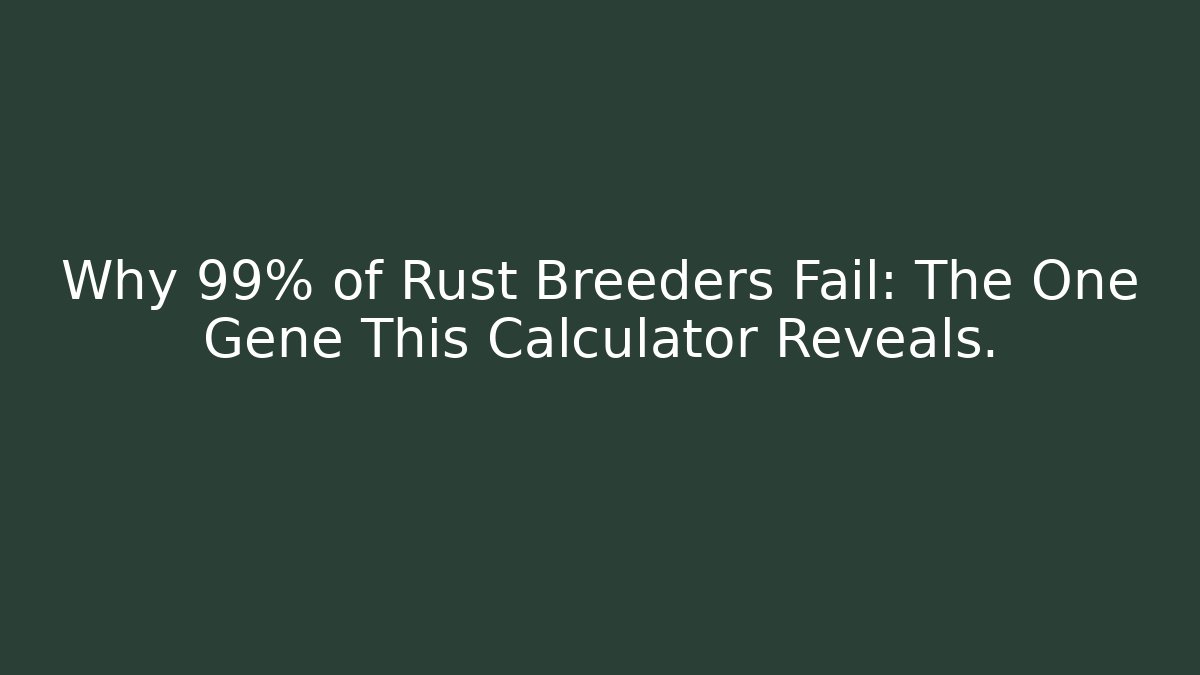 Why 99% of Rust Breeders Fail: The One Gene This Calculator Reveals.