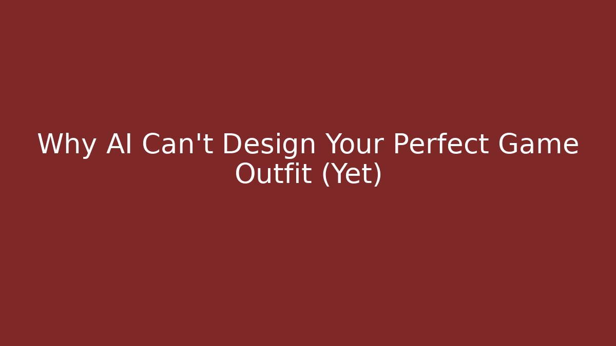 Why AI Can't Design Your Perfect Game Outfit (Yet)