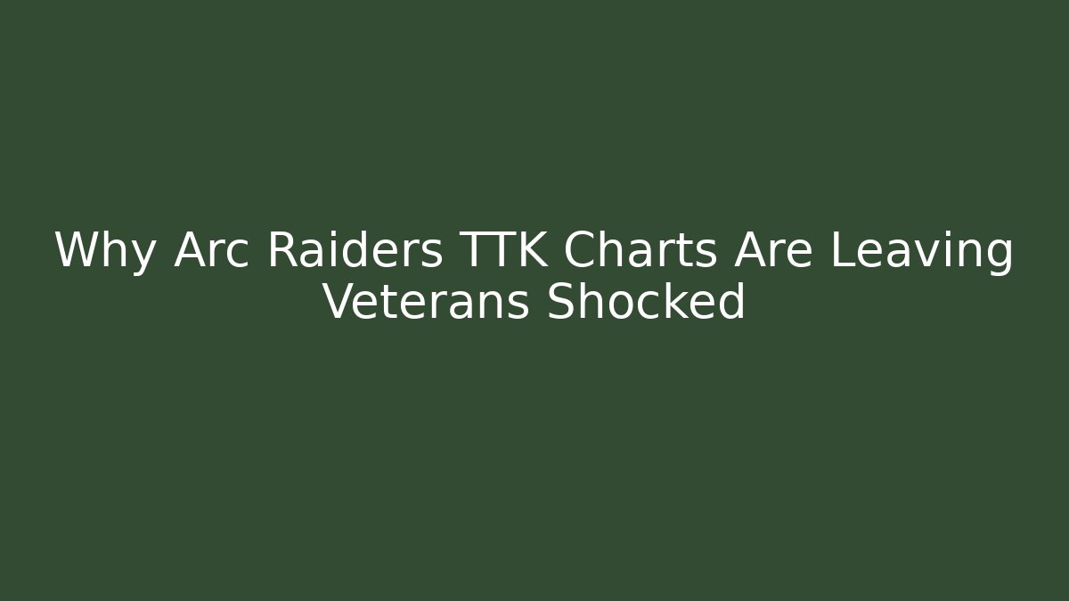 Why Arc Raiders TTK Charts Are Leaving Veterans Shocked