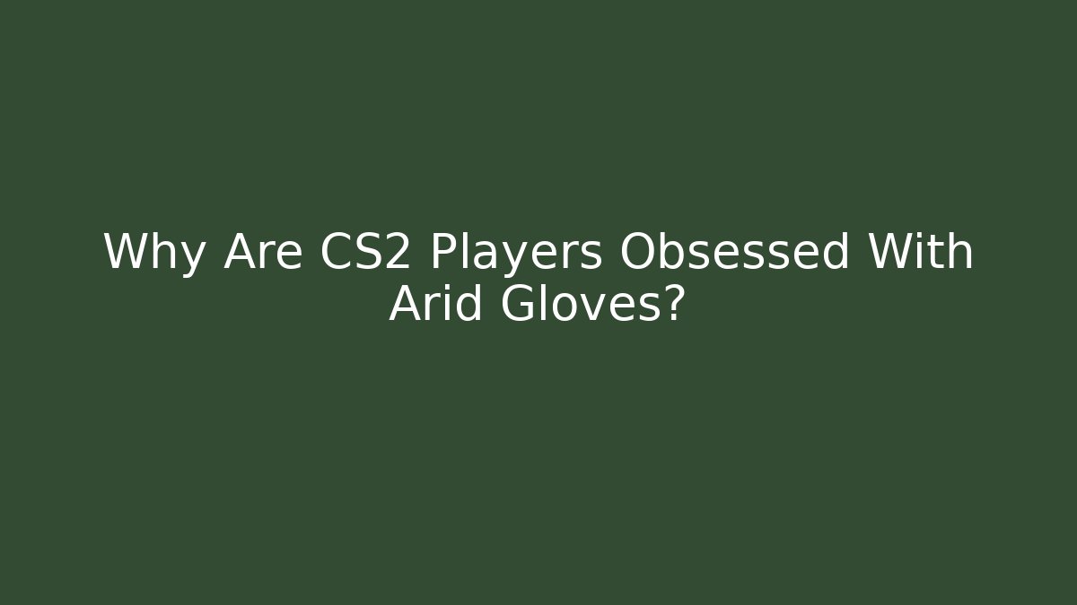 Why Are CS2 Players Obsessed With Arid Gloves?