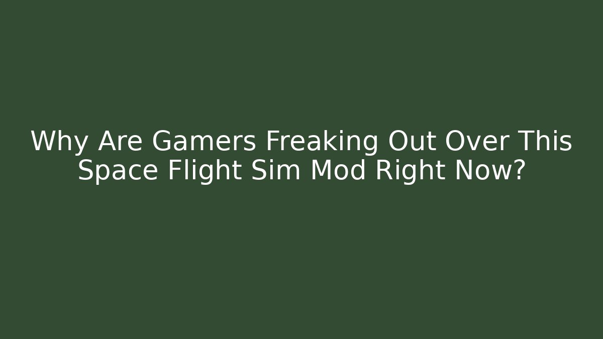 Why Are Gamers Freaking Out Over This Space Flight Sim Mod Right Now?