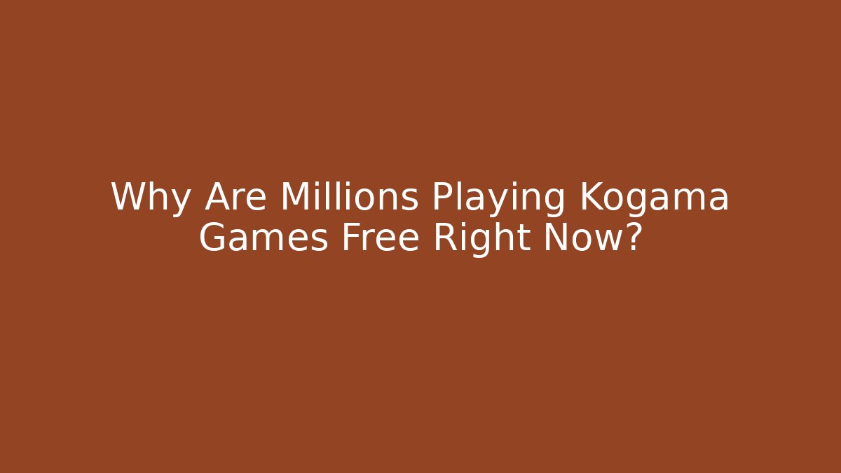 Why Are Millions Playing Kogama Games Free Right Now?
