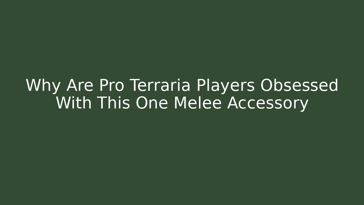 Why Are Pro Terraria Players Obsessed With This One Melee Accessory - Critter Realm