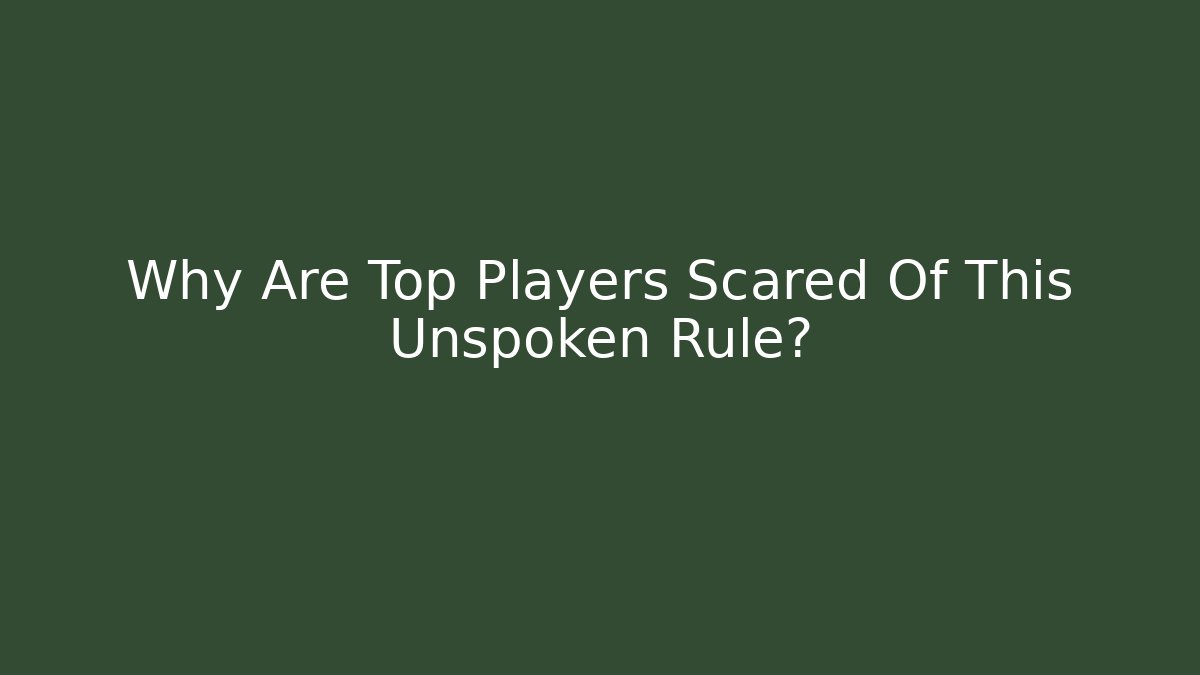 Why Are Top Players Scared Of This Unspoken Rule? - Critter Realm