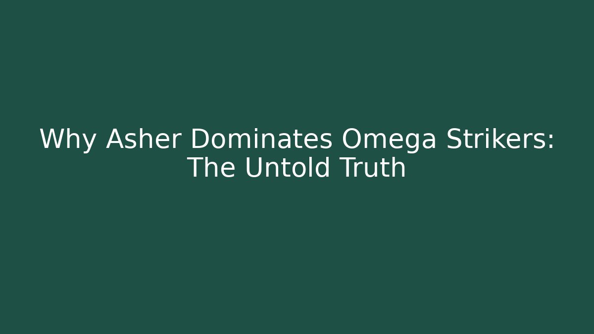 Why Asher Dominates Omega Strikers: The Untold Truth