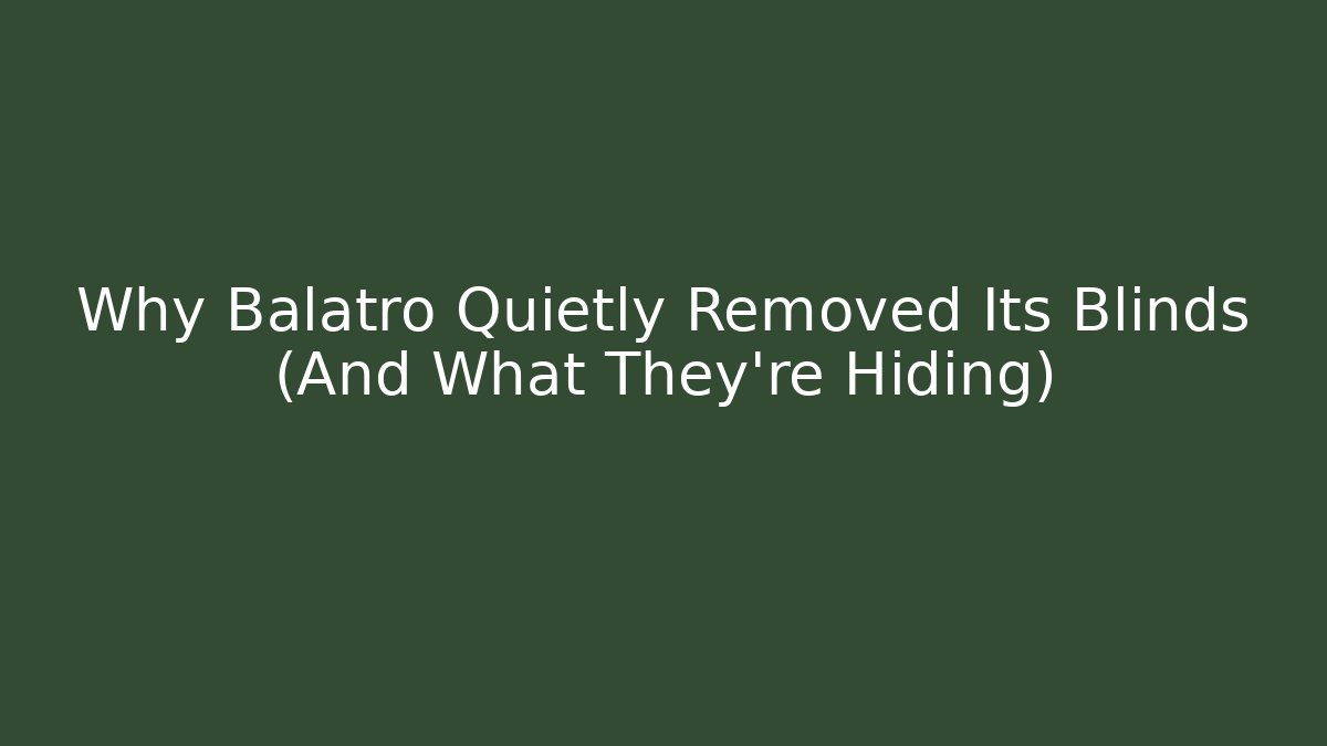 Why Balatro Quietly Removed Its Blinds (And What They’re Hiding)