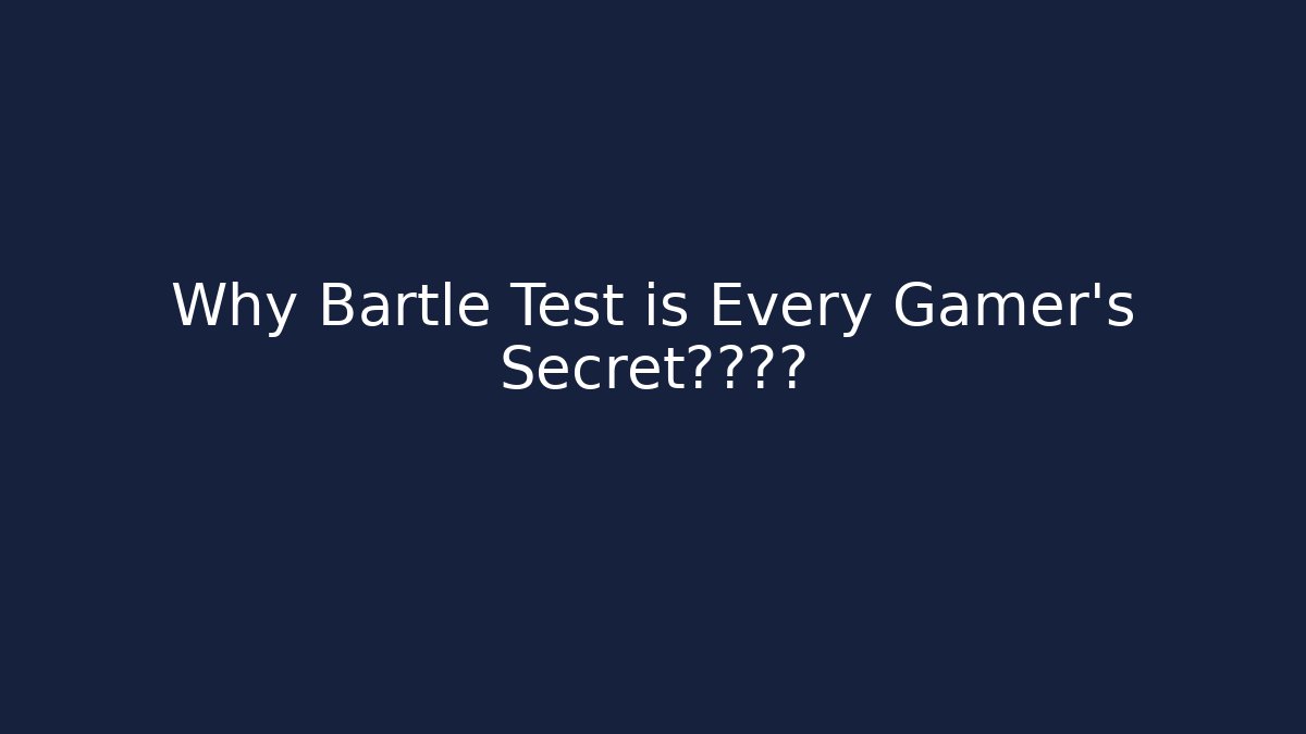 Why Bartle Test is Every Gamer's Secret心理画像 - Critter Realm