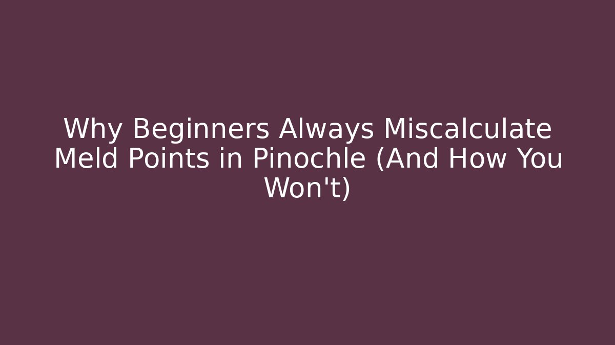 Why Beginners Always Miscalculate Meld Points in Pinochle (And How You Won't)