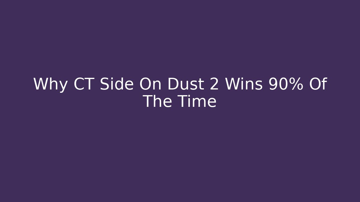Why CT Side On Dust 2 Wins 90% Of The Time