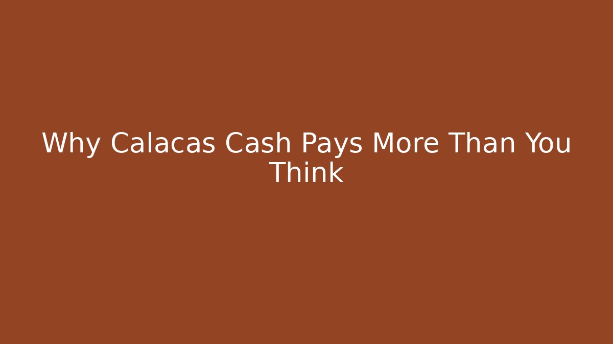 Why Calacas Cash Pays More Than You Think