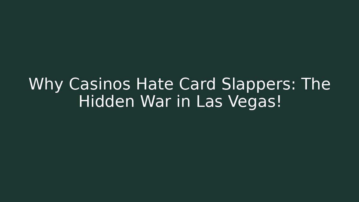 Why Casinos Hate Card Slappers: The Hidden War in Las Vegas!