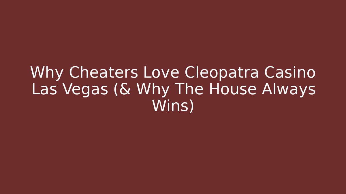Why Cheaters Love Cleopatra Casino Las Vegas (& Why The House Always Wins)