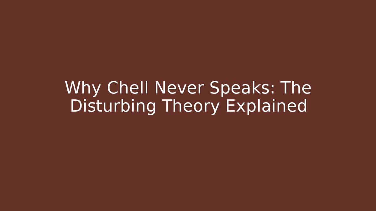 Why Chell Never Speaks: The Disturbing Theory Explained