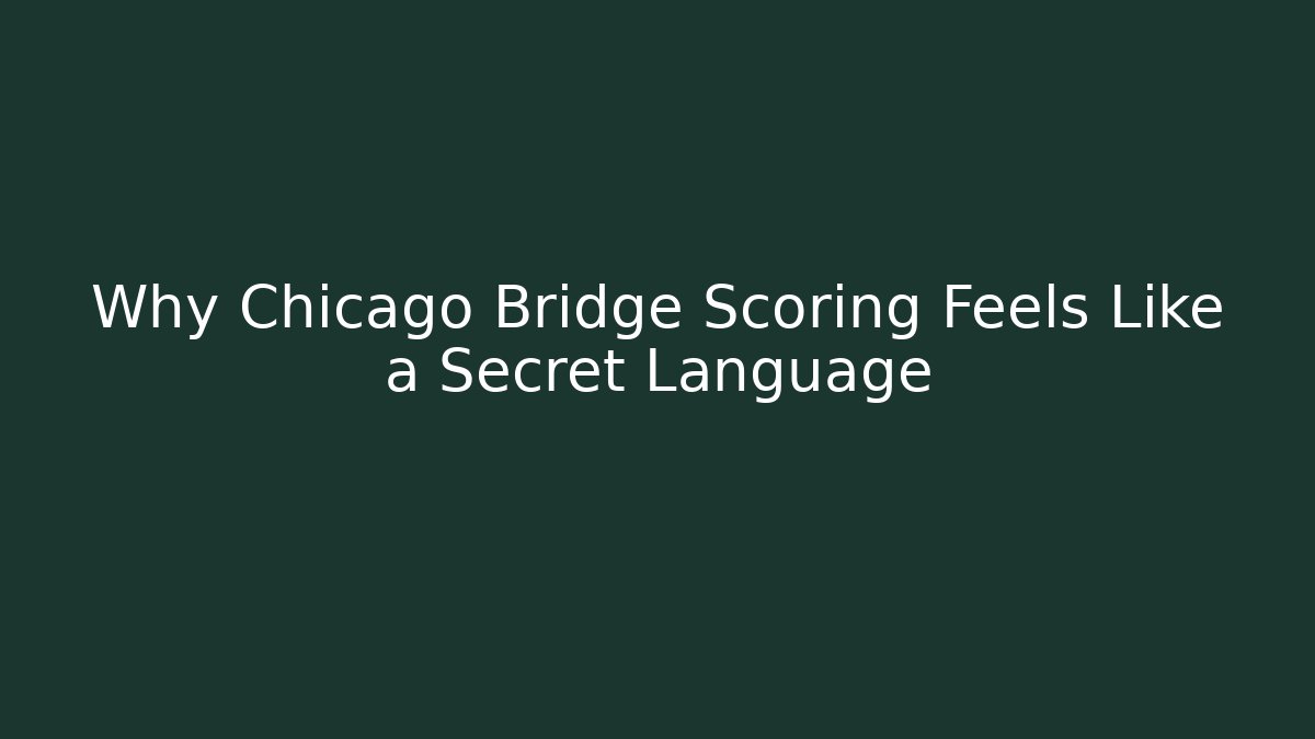 Why Chicago Bridge Scoring Feels Like a Secret Language