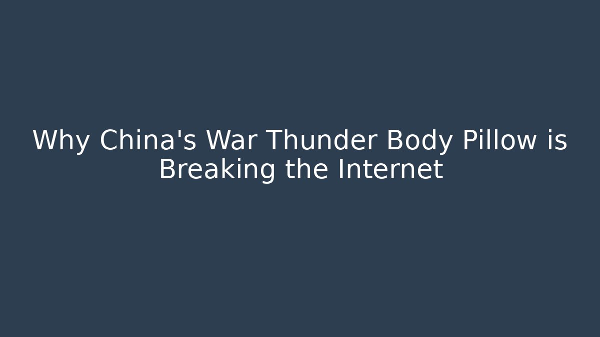 Why China’s War Thunder Body Pillow is Breaking the Internet