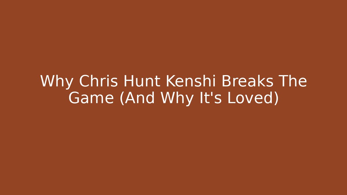 Why Chris Hunt Kenshi Breaks The Game (And Why It's Loved) - Critter Realm